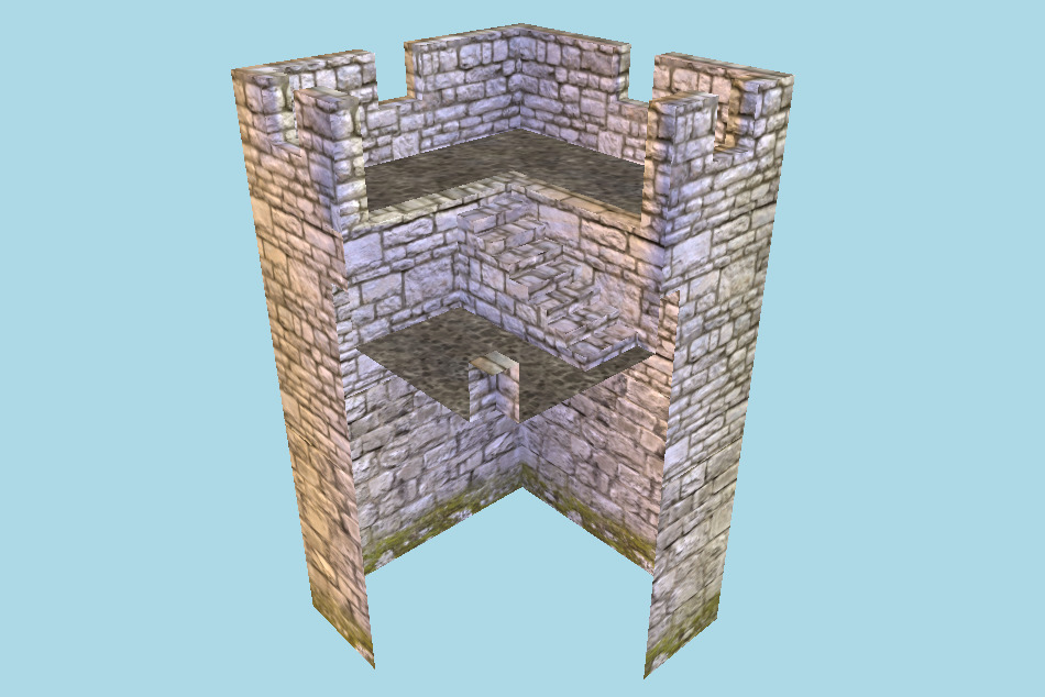 AK Poorlord`s Wall Corner Elevated 3d model